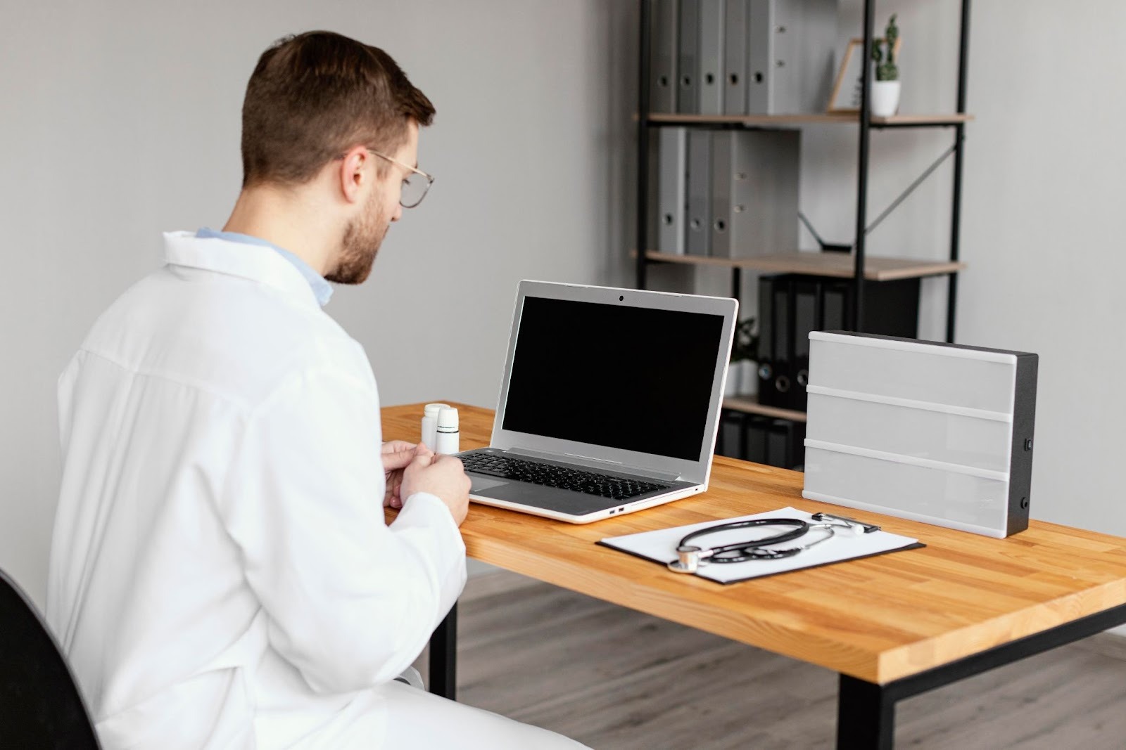 FlexiSpot standing desk workspace
